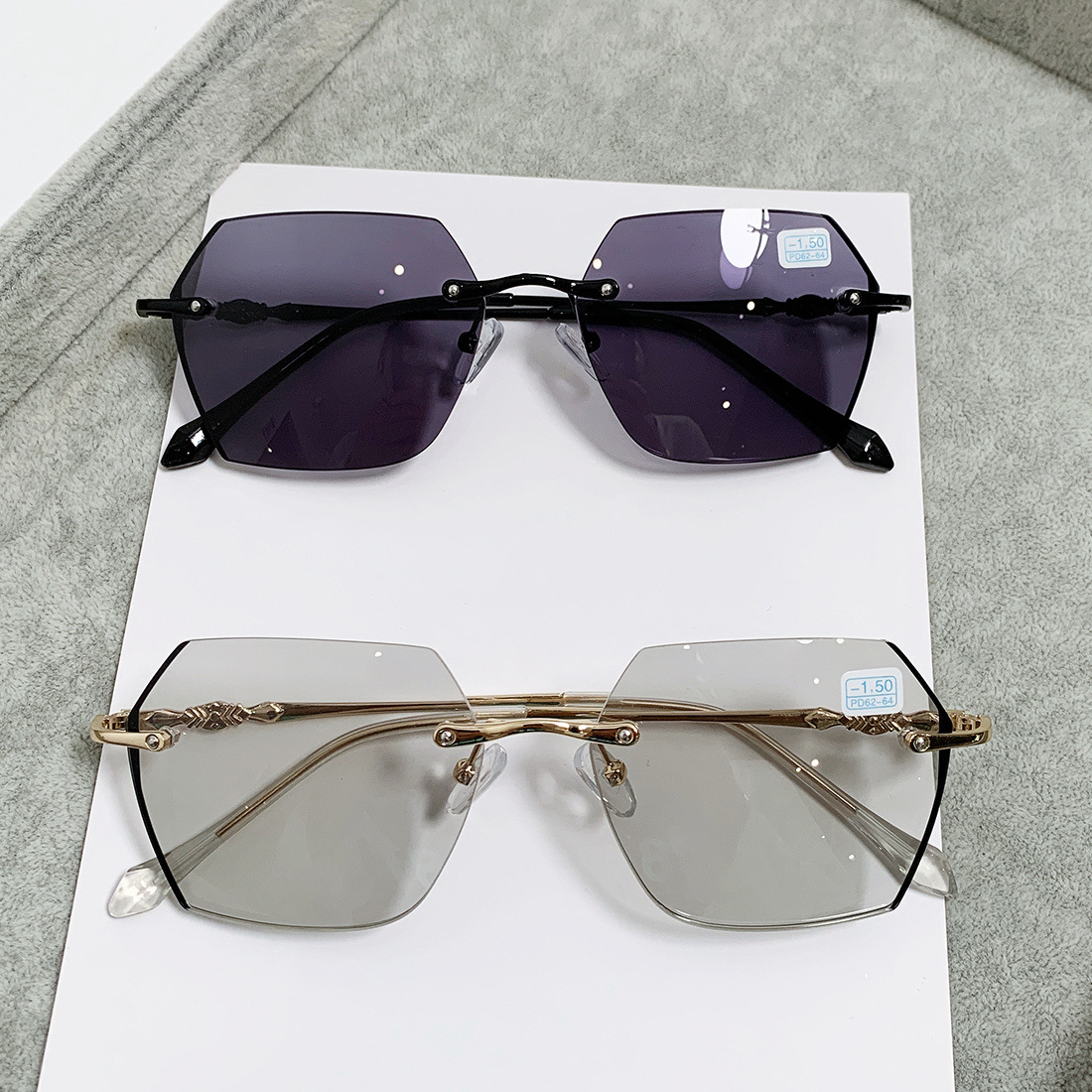 FASHIONABLE RIMLESS PHOTOCHROMIC GLASSES