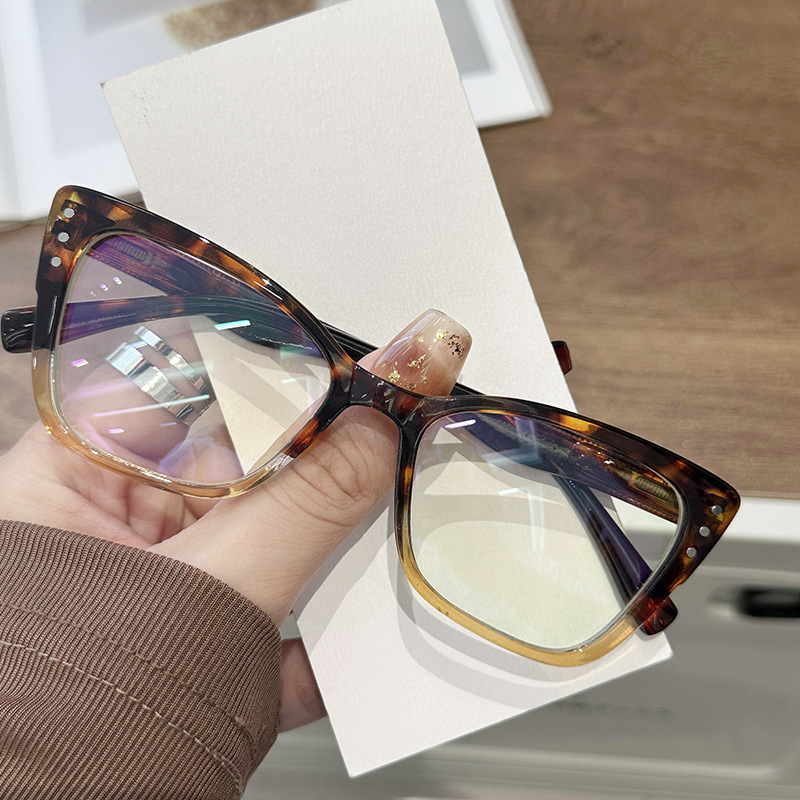 WOMEN'S FASHION CAT'S EYE RICE-NAIL ANTI-BLUE LIGHT READING GLASSES