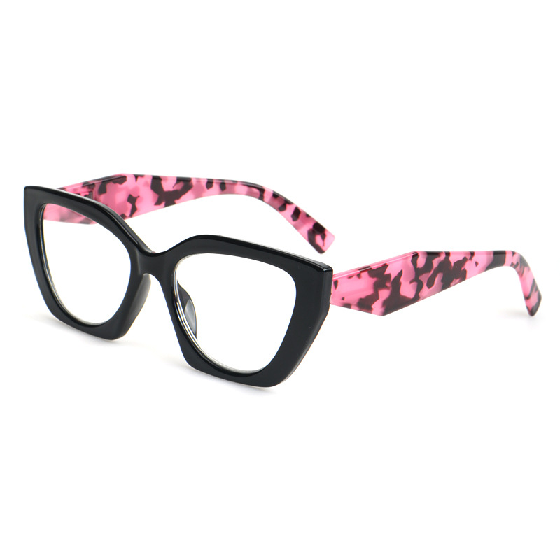 WOMEN'S FASHION CAT EYE LARGE FRAME FLOWER ANTI-BLUE LIGHT GLASSES