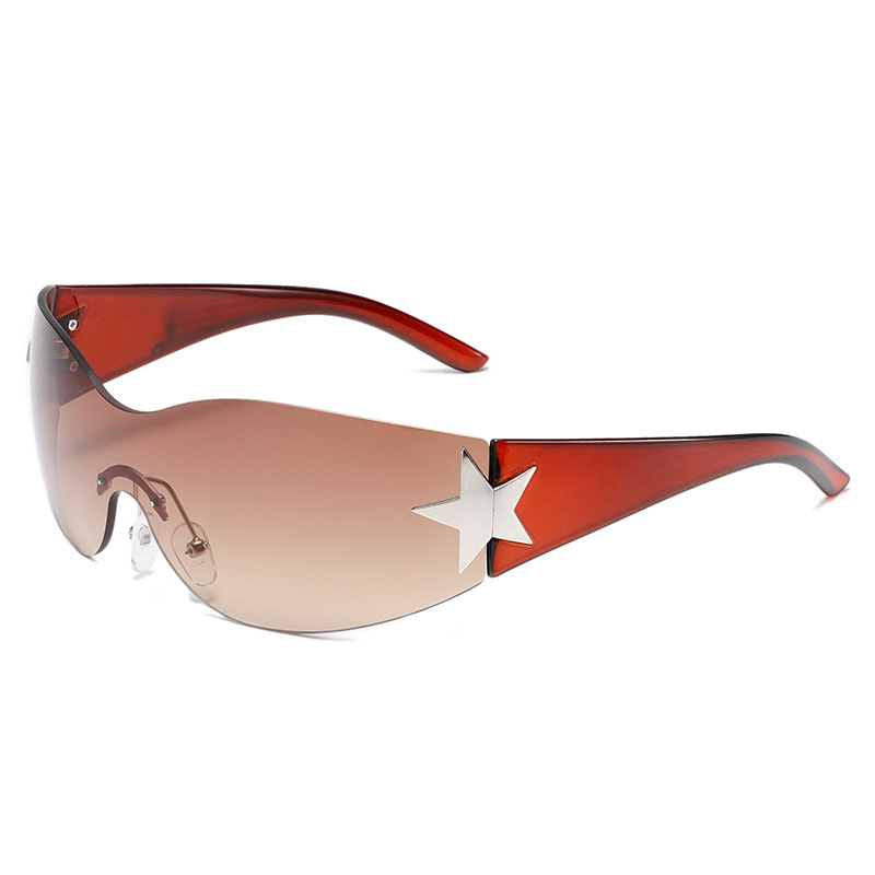 FASHION FRAMELESS INTEGRATED FIVE-POINTED STAR SUNGLASSES