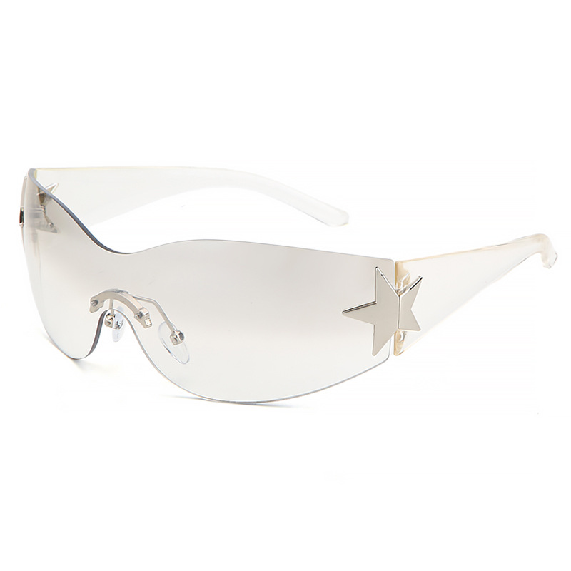FASHION FRAMELESS INTEGRATED FIVE-POINTED STAR SUNGLASSES