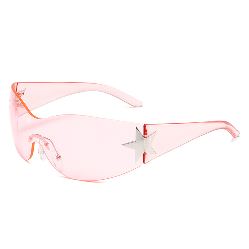 FASHION FRAMELESS INTEGRATED FIVE-POINTED STAR SUNGLASSES