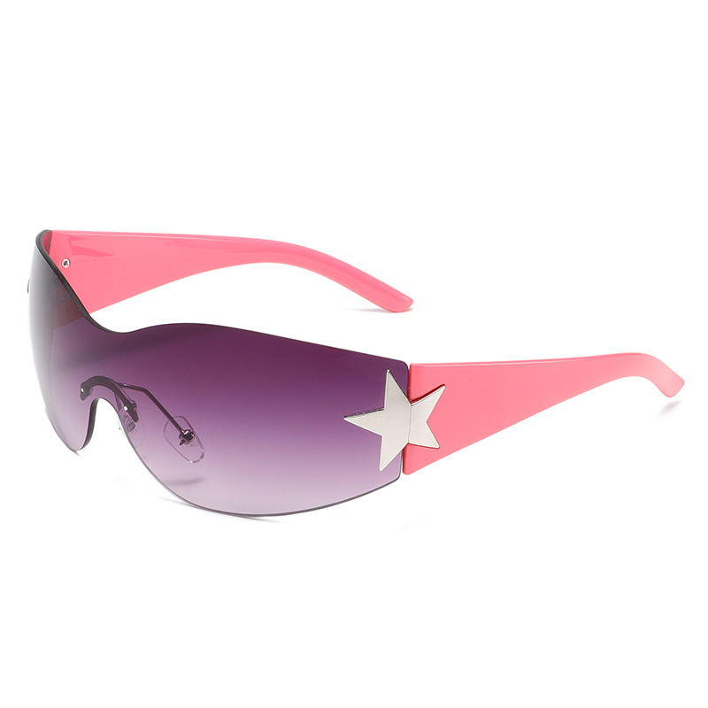 FASHION FRAMELESS INTEGRATED FIVE-POINTED STAR SUNGLASSES