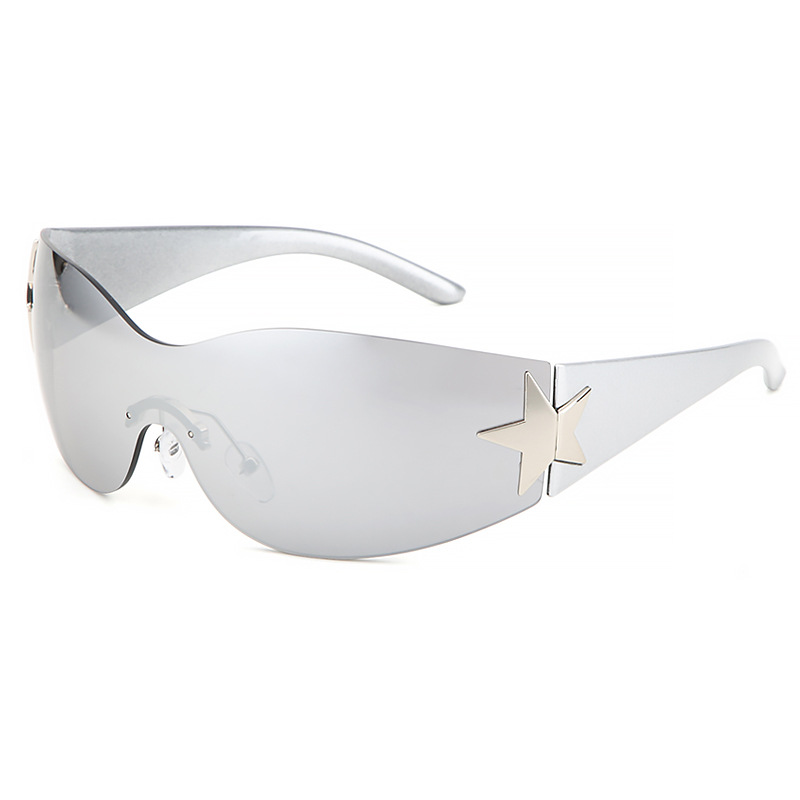 FASHION FRAMELESS INTEGRATED FIVE-POINTED STAR SUNGLASSES