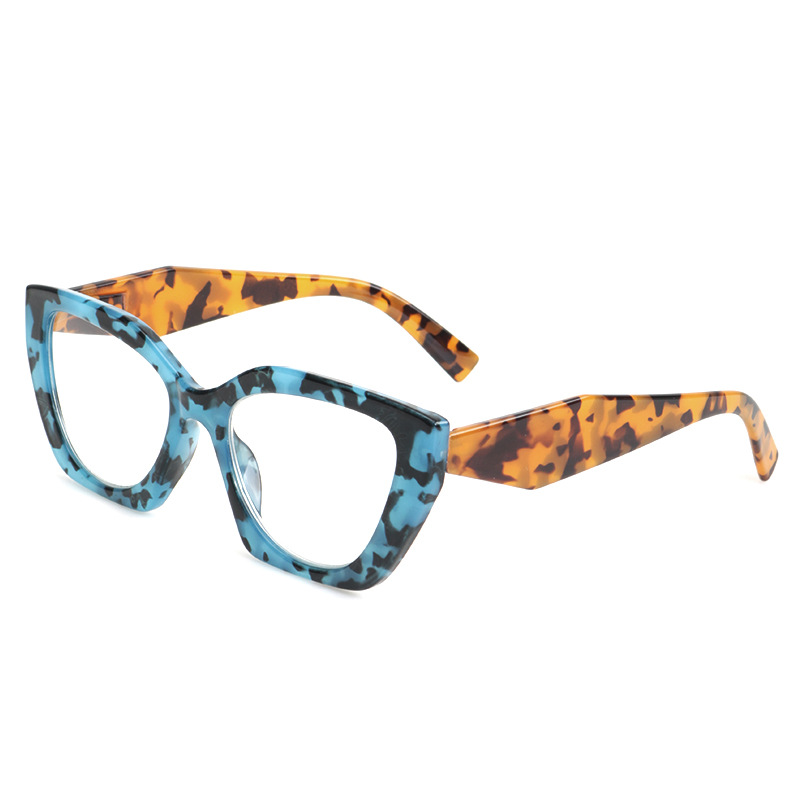 WOMEN'S FASHION CAT EYE LARGE FRAME FLOWER ANTI-BLUE LIGHT GLASSES