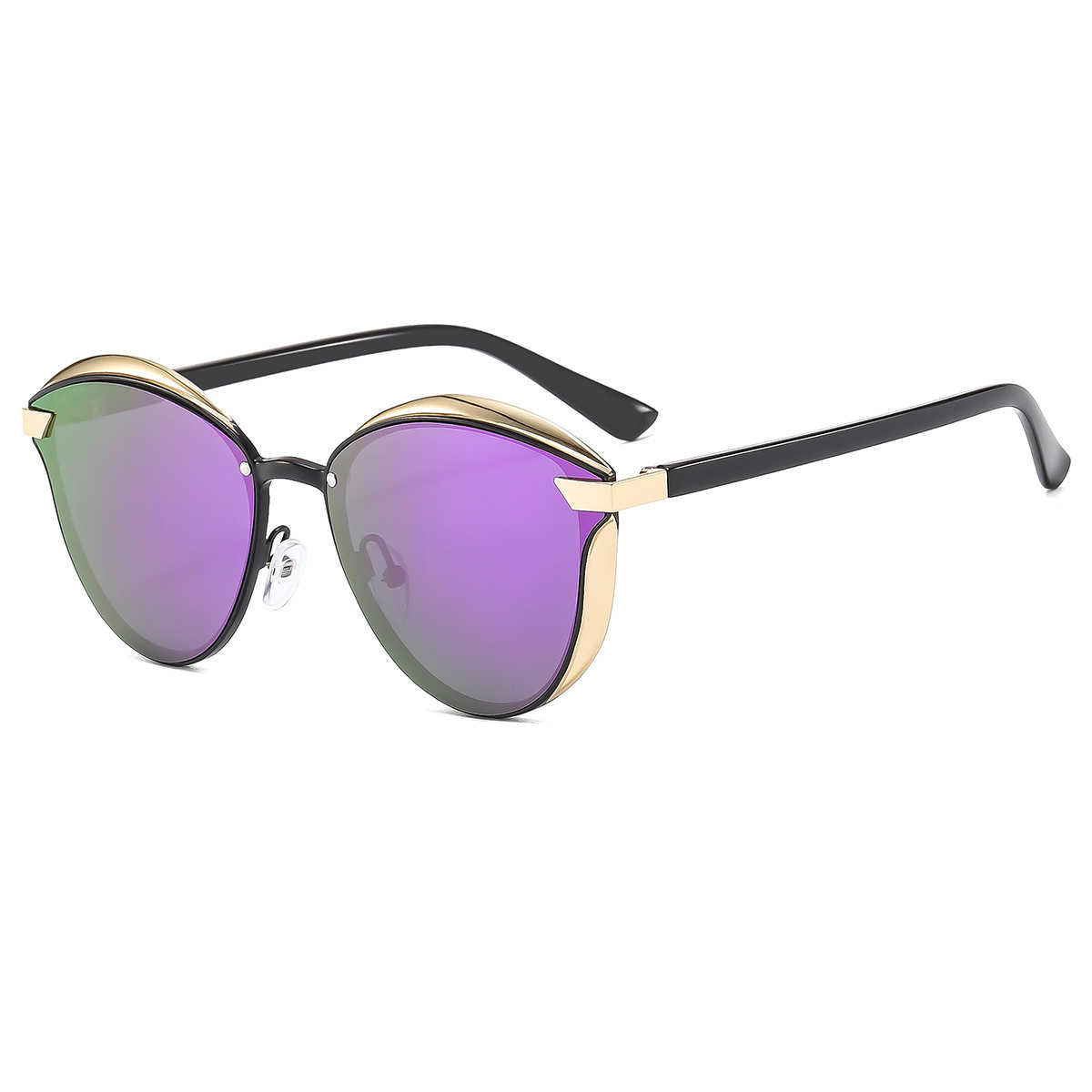 FASHION CAT-EYE METAL POLARIZED SUNGLASSES