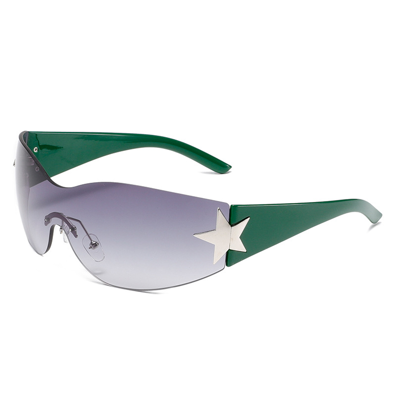 FASHION FRAMELESS INTEGRATED FIVE-POINTED STAR SUNGLASSES