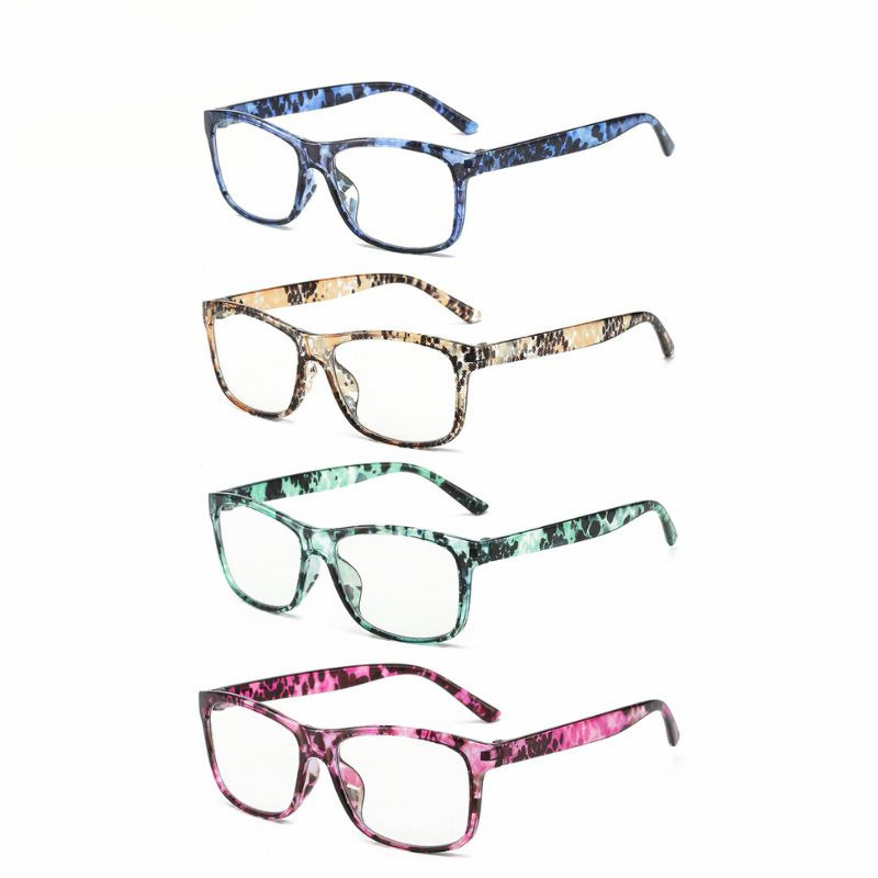 WOMEN'S FASHION PRINTED SQUARE ANTI-BLUE LIGHT READING GLASSES