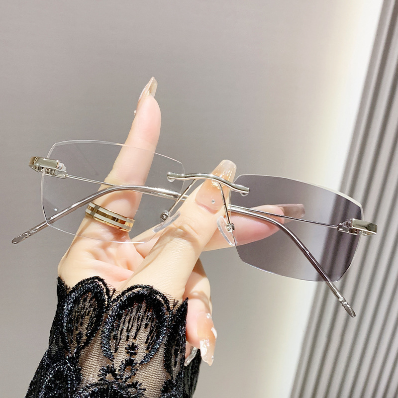 IRREGULAR RIMLESS READING GLASSES