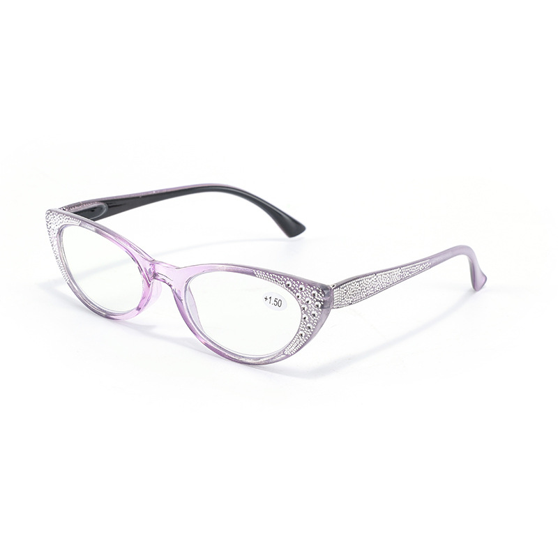 RHINESTONE-TRIMMED CAT-EYE READING GLASSES