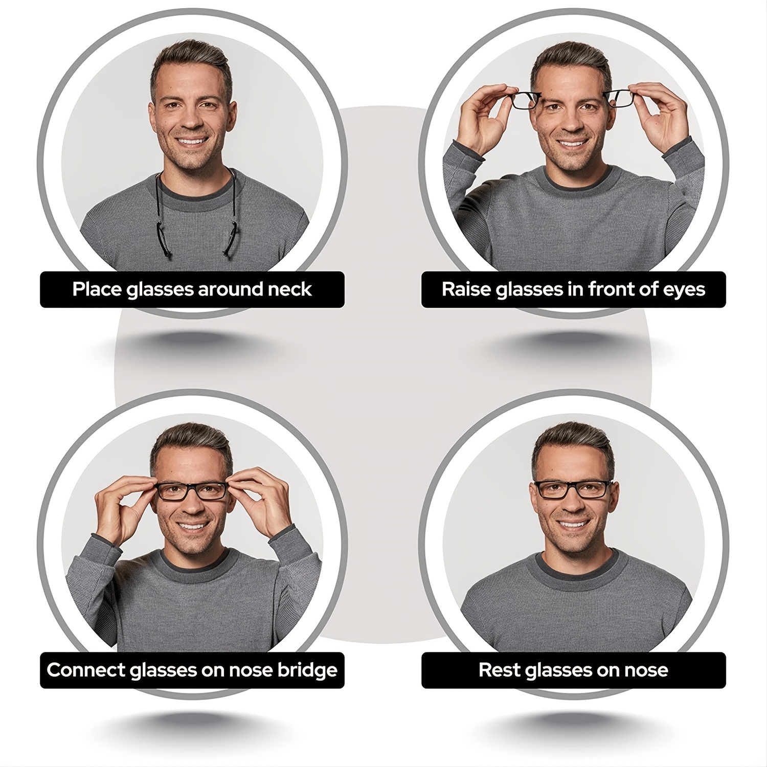 ADJUSTABLE TEMPLE MAGNETIC READING GLASSES