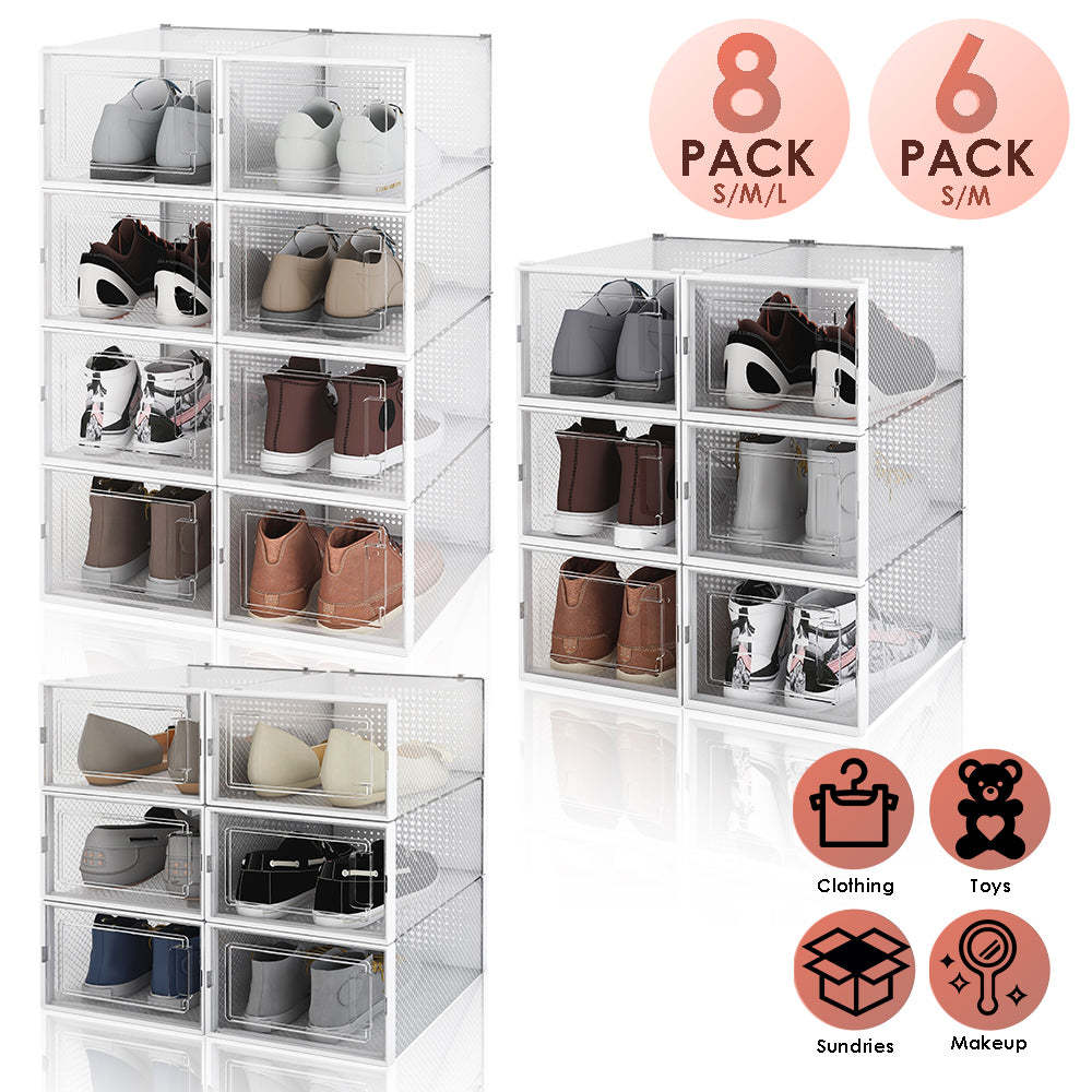 Shoe box with 6-8 boxes stackable