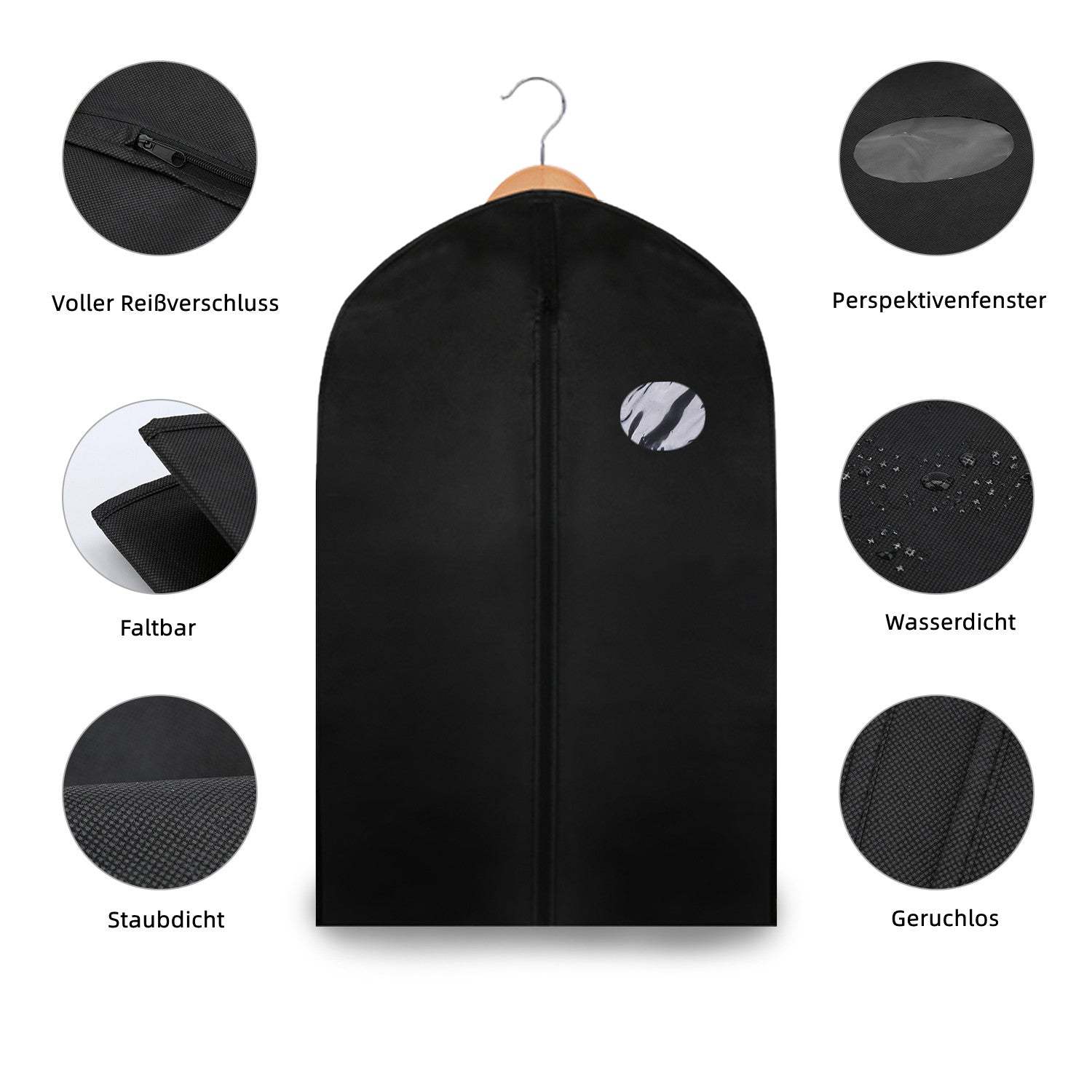 Pack of 5 suit garment bags including shoe bags