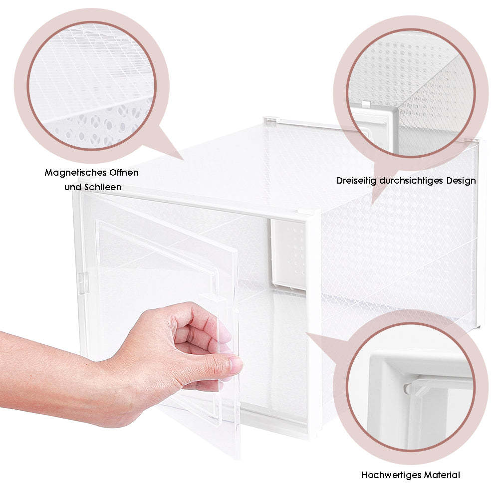 Shoe box with 6-8 boxes stackable