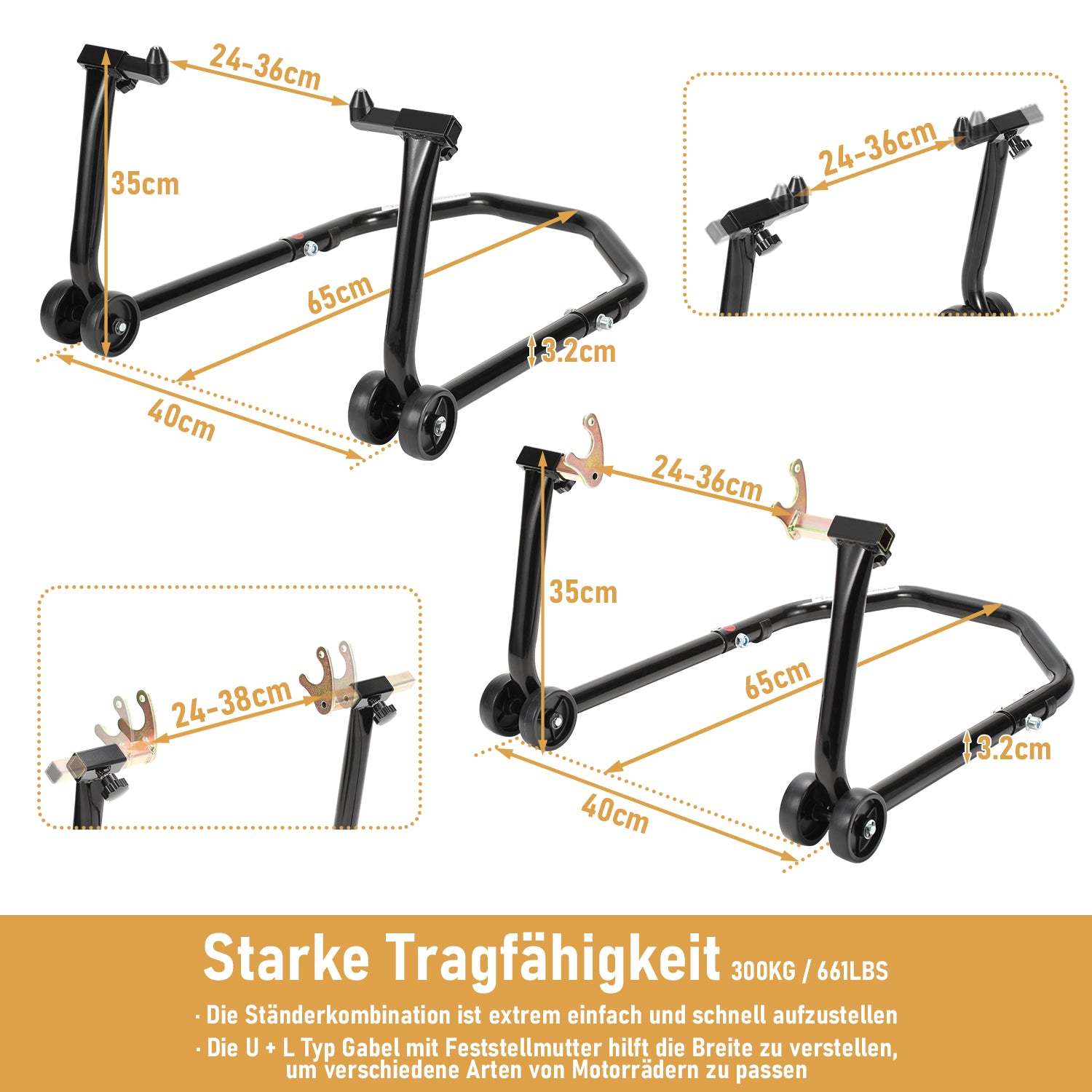 Motorcycle stand motorcycle jack front/rear