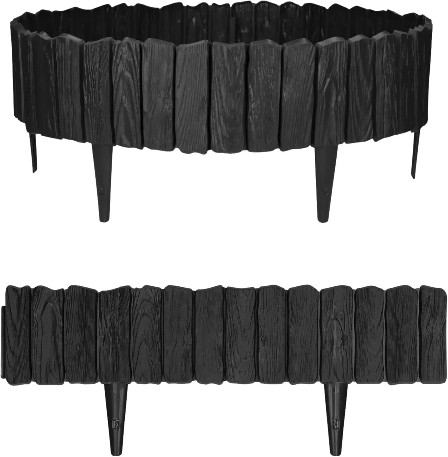 2.3 m Wood Effect Flower Bed Edging Lawn Edge Garden Palisade Fence