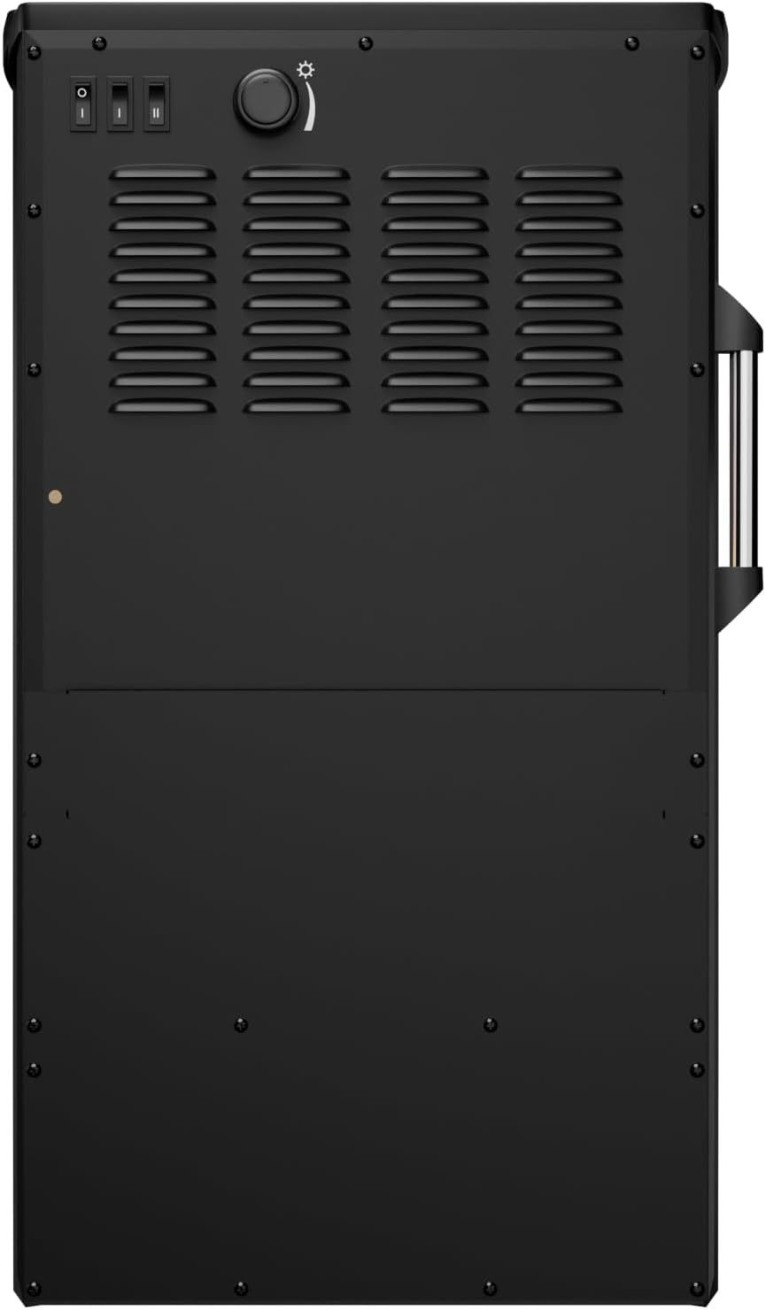 Electric fireplace - Fireplace with LED flame effect, 1kW/2kW watt fireplace, with thermostat, panoramic viewing window, heating function, timer, 2 heating levels, with ventilation