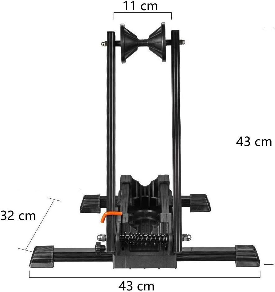 Sports Foldable Alloy Bicycle Storage Stand Bike Floor Parking Rack Wheel Holder Fit 20-29 inch Bikes Indoor Home Garage Using