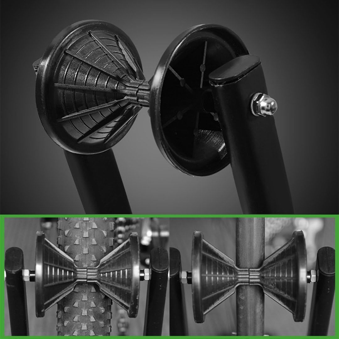 Sports Foldable Alloy Bicycle Storage Stand Bike Floor Parking Rack Wheel Holder Fit 20-29 inch Bikes Indoor Home Garage Using