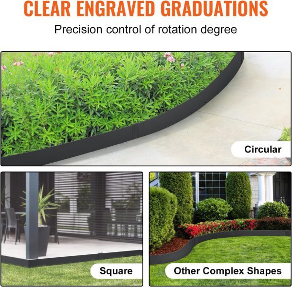 Lawn Edging 101.6 x 15.2 cm (Set of 6) Iron Lawn Edging Tape, Flower Bed Edging, Mowing Edge, Suitable for Outdoor Gardens, Paths, Lawns, Patios, Roadsides, and More, Black