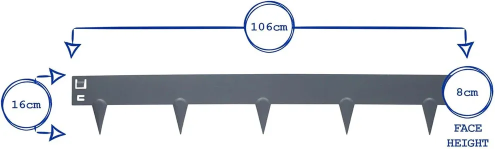 5pc Black Lawn Edging Kit – 5m x 8cm – Outdoor Garden Grass Flower Plant Bed Stone Path Patio Gravel Border Edging Rolls