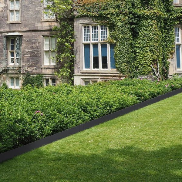 Lawn Edging 101.6 x 15.2 cm (Set of 6) Iron Lawn Edging Tape, Flower Bed Edging, Mowing Edge, Suitable for Outdoor Gardens, Paths, Lawns, Patios, Roadsides, and More, Black