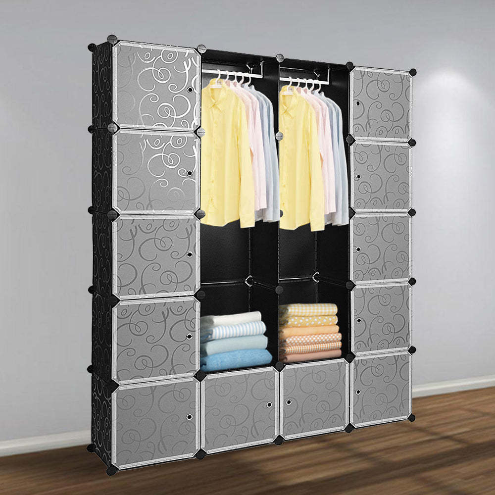 Shelving system wardrobe plug-in shelf with doors
