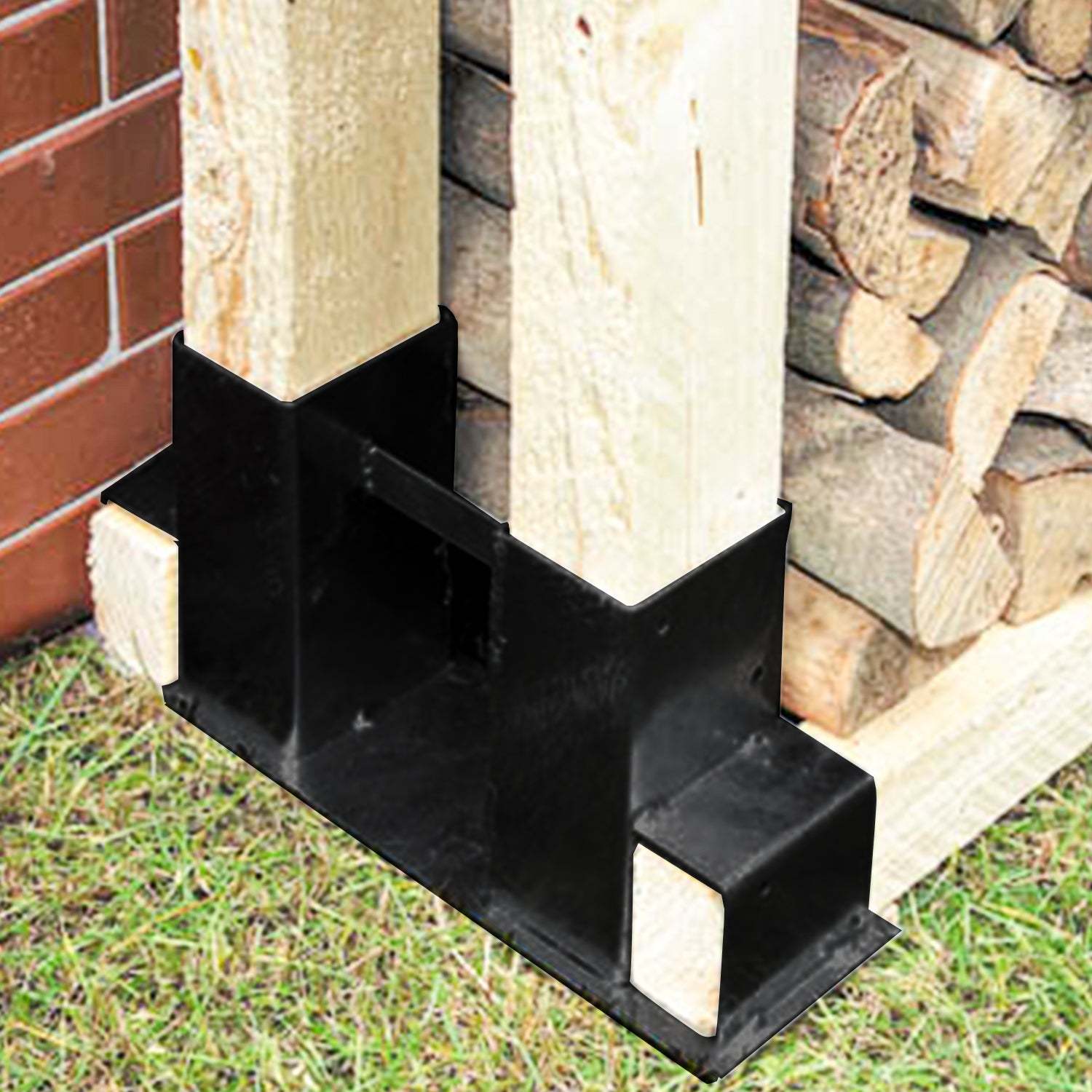 Pack of 4 wood stacking aids, outside metal