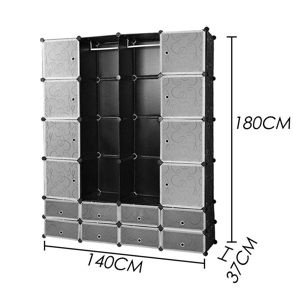 Shelving system wardrobe plug-in shelf with doors
