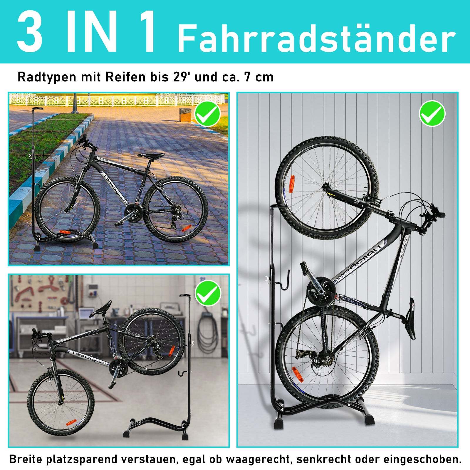 3 in 1 bike stand floor 20 to 29 inches