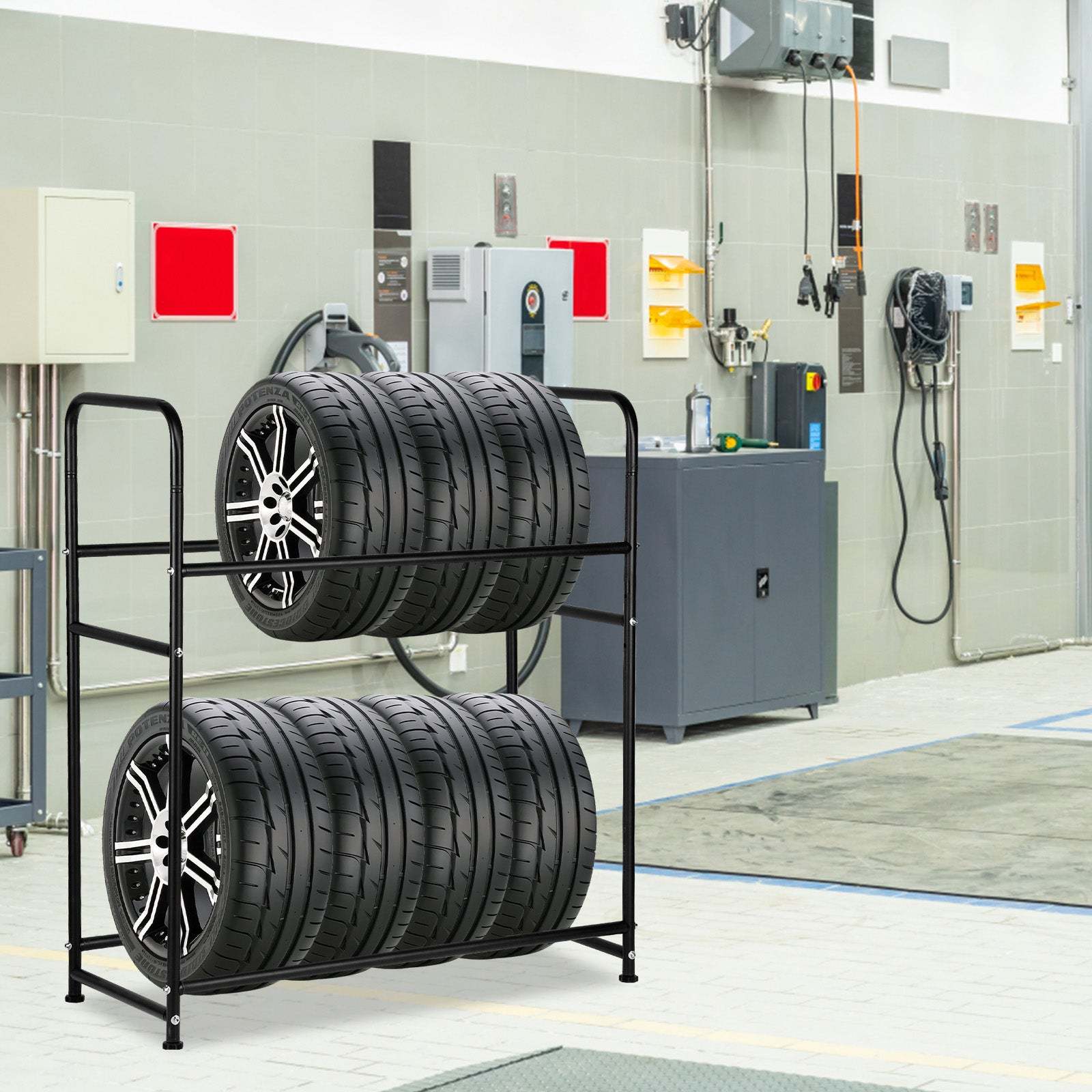 Tire rack tire stand for 8 tires