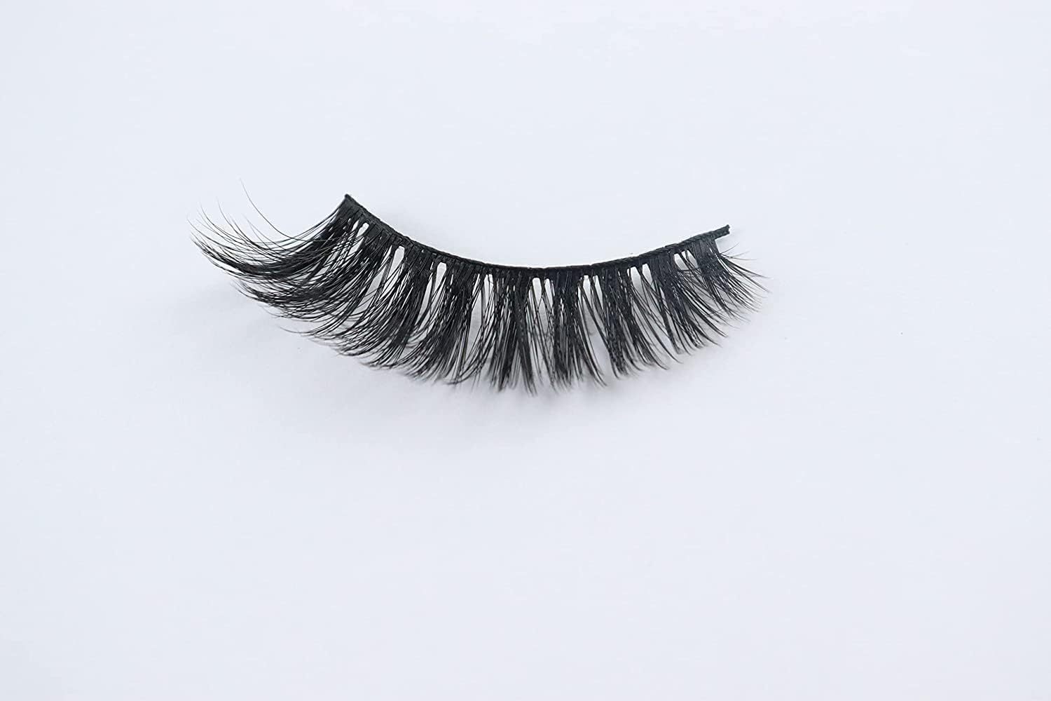 3D Faux Mink Eyelashes Reusable Soft 10 Pairs Fake Lashes Pack Waterproof False Eyelash Set for Daily Use Easy to Apply (10 Pairs-15mm)