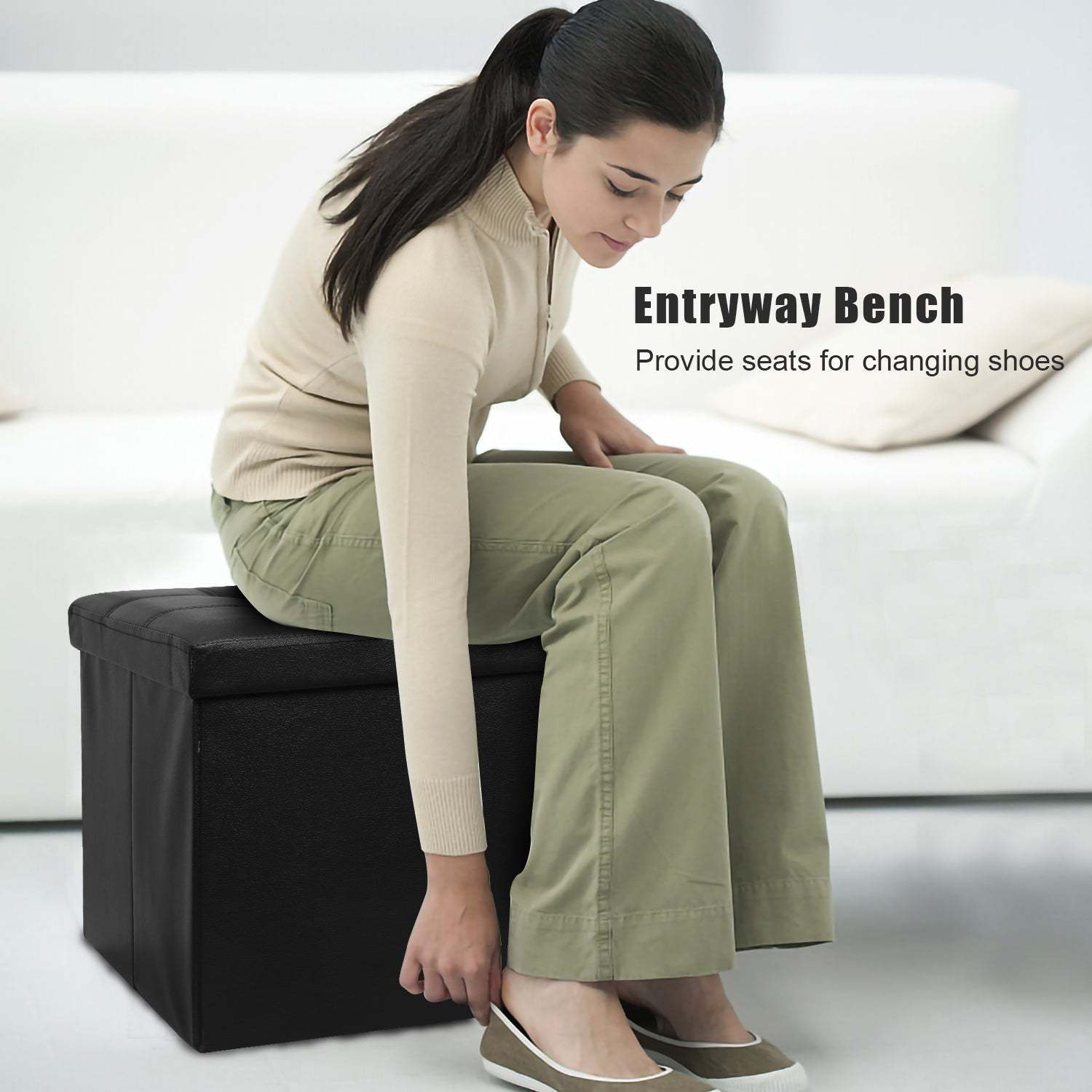 Bench with storage stool