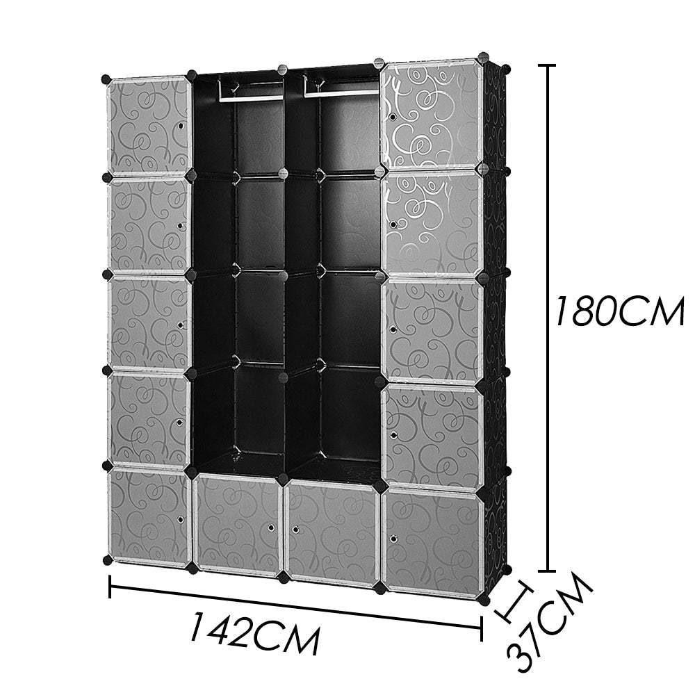 Shelving system wardrobe plug-in shelf with doors