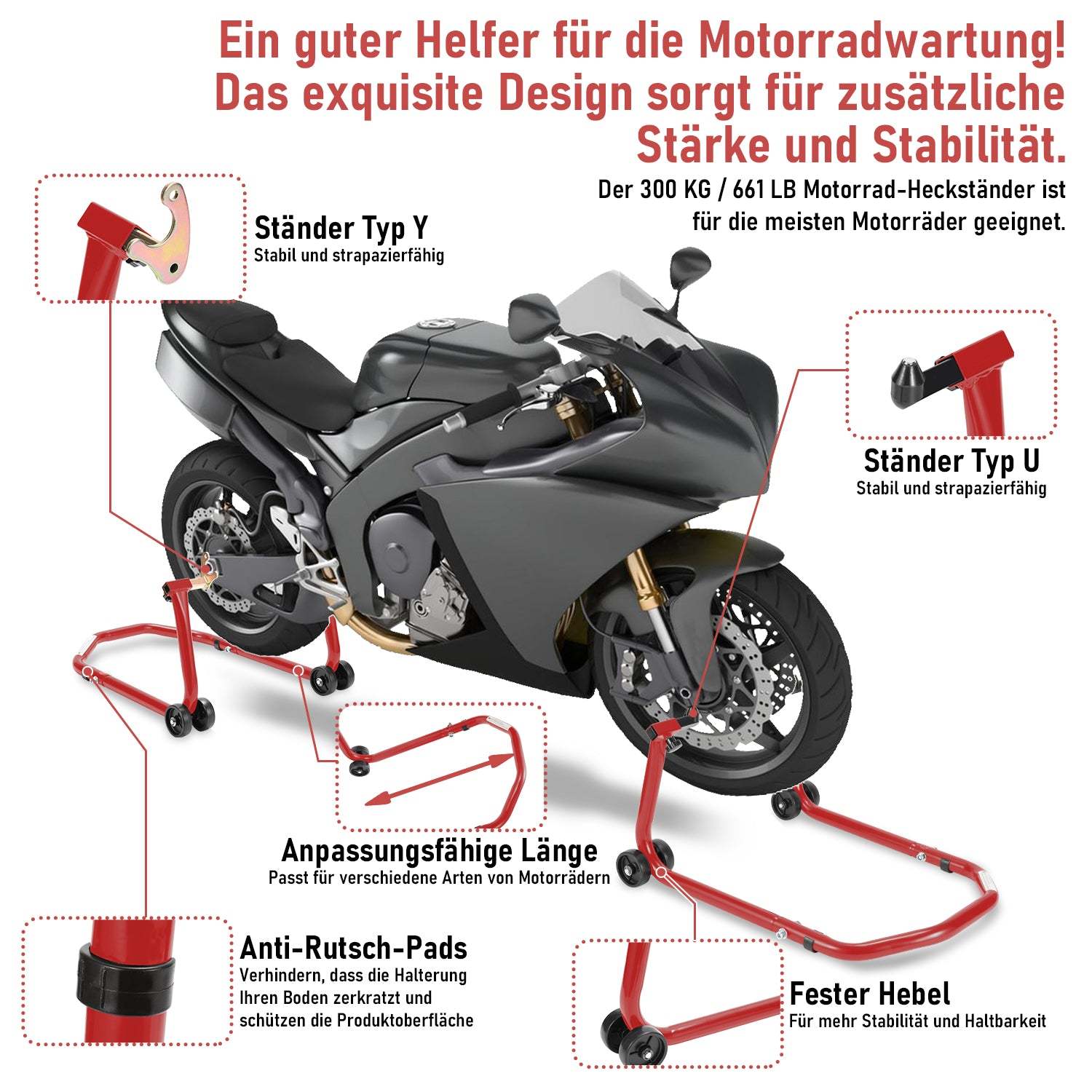 Motorcycle stand motorcycle jack front/rear