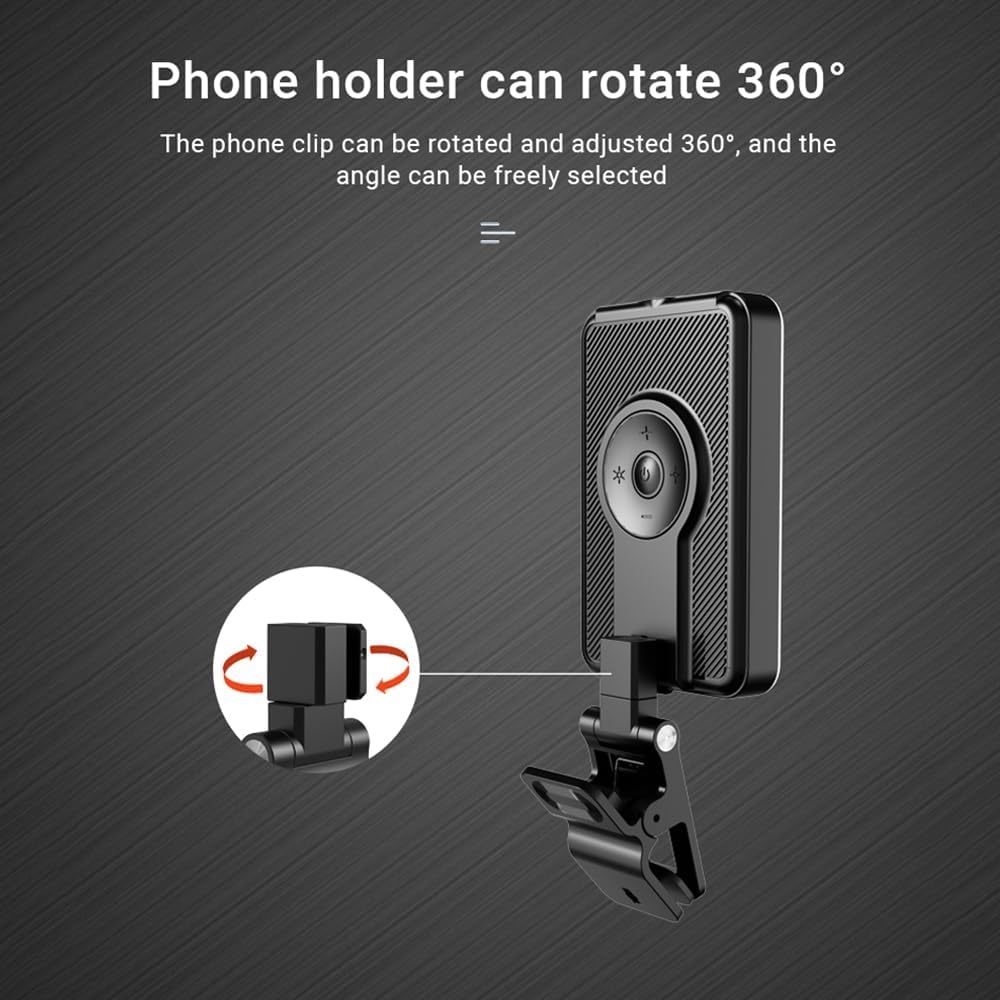 Video Light LED with Clip, Selfie Streaming Light with 80 LED Beads, 3000K-6500K, LED light with 5 Modes, 120G Portable Camera Light for Outdoor Mobile/Vlog/Photography