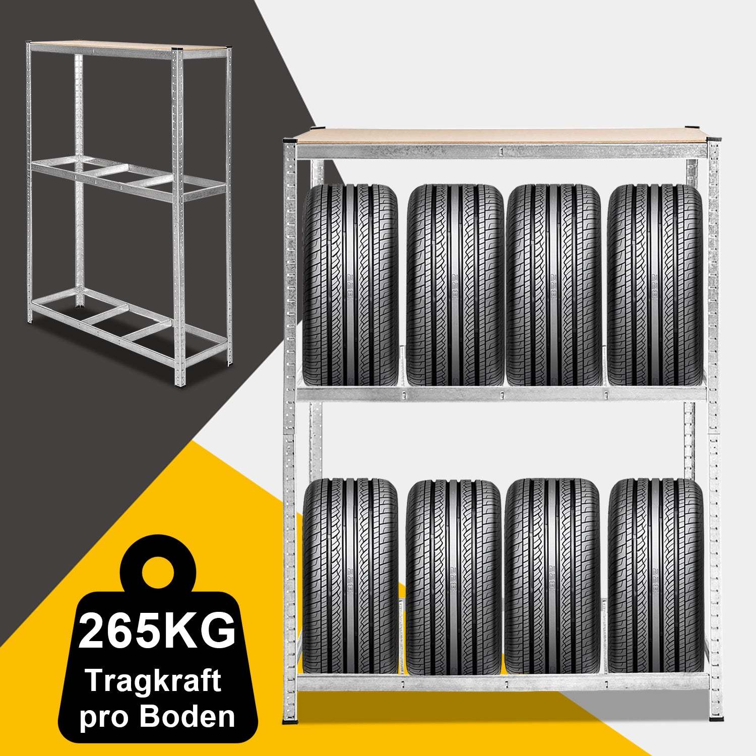 Tire rack metal rack galvanized 8 tires