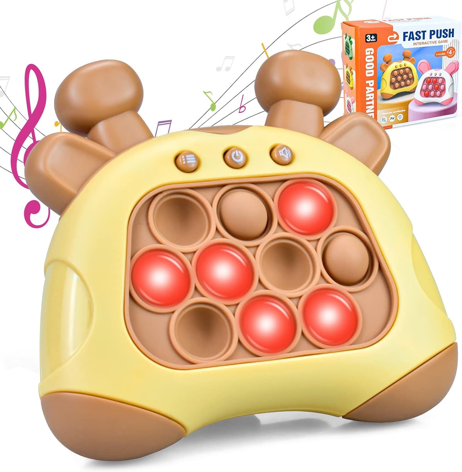 Pop it Game,Push Pops Toys,Decompression Button Puzzle Game Machine,Light Up Pattern Popping Games,Game Controller Bubble Sensory Fidget Toy,Stress Anxiety Relief Sensory Toys for Kids Adults
