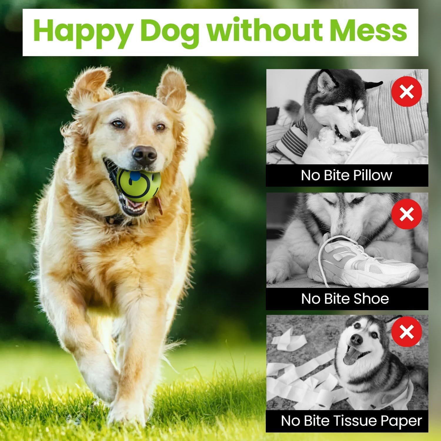 Interactive Dog Toys Giggle Ball for Dogs Squeaky Dog Balls with Funny Sounds Keep Your Dog Happy All Day Indestructible Dog Toys for Large,Medium and Small Pet Relieve Anxiety and Boredom