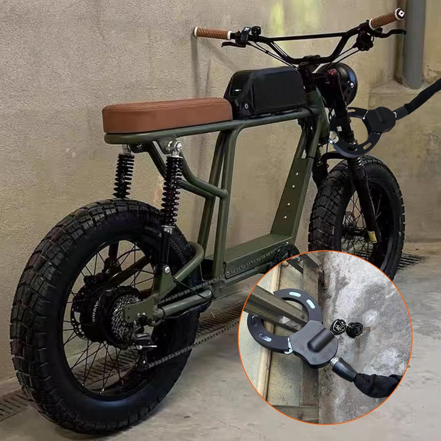 Electric Scooter Locks, Bicycle Chain Lock with 3 Keys Heavy Duty Bike Lock Security Level Very High Level 5 Bike Locks for Cycle, Motorcycle,Scooter,Mountain Bike