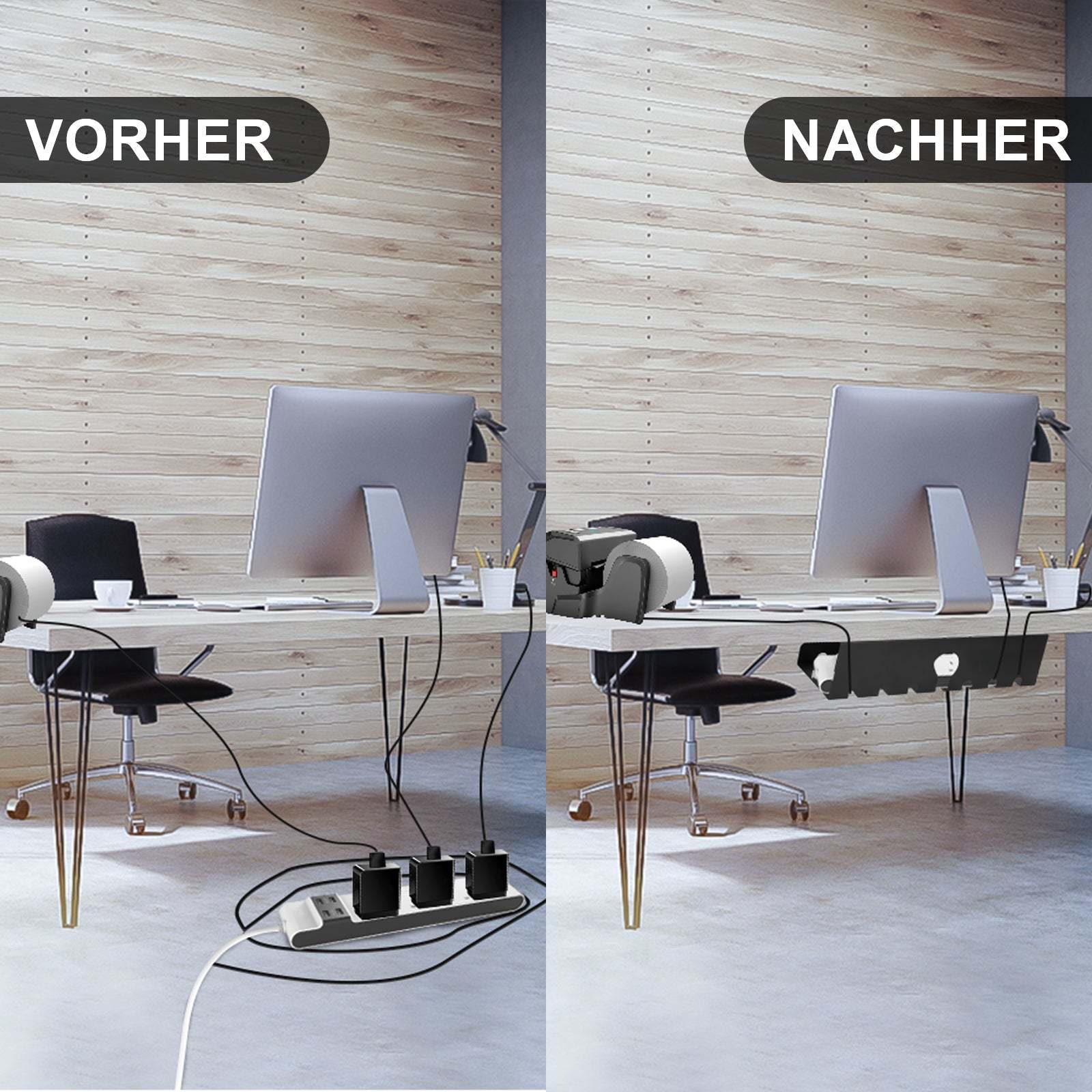 Cable holder desk cable pipe organizer