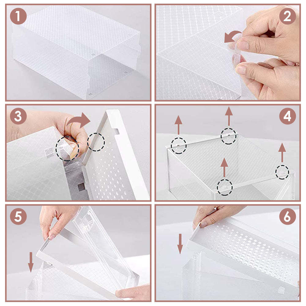 Shoe box with 6-8 boxes stackable