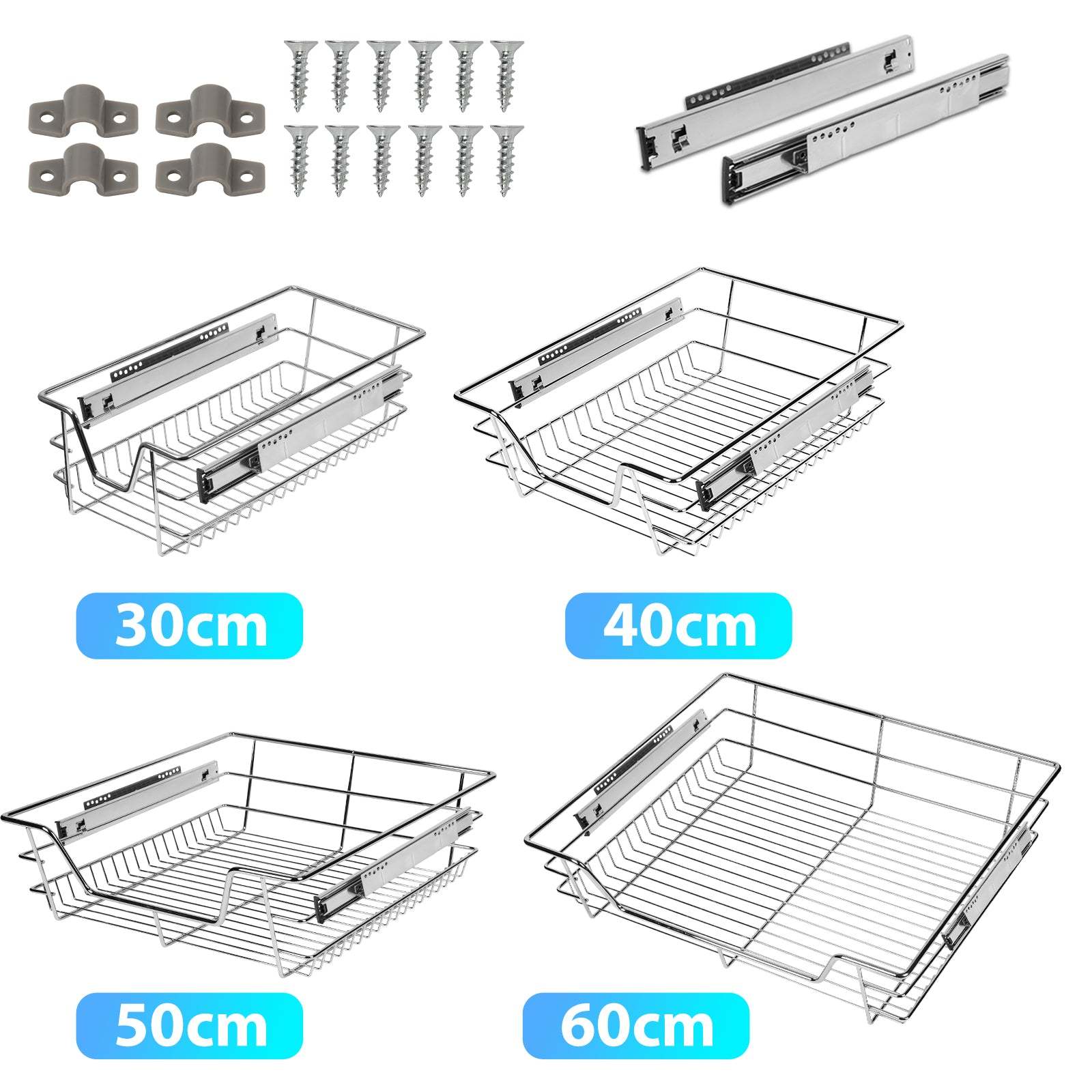 Kitchen drawer telescopic drawer metal 2 pieces