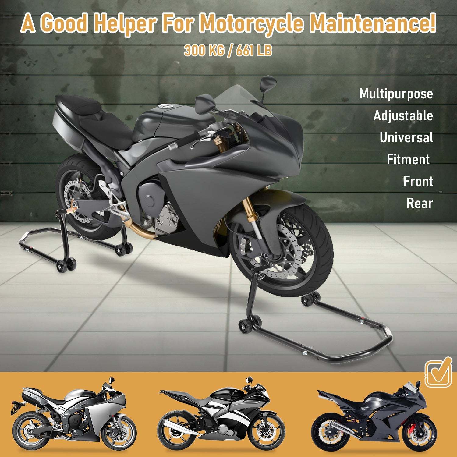 Motorcycle stand motorcycle jack front/rear