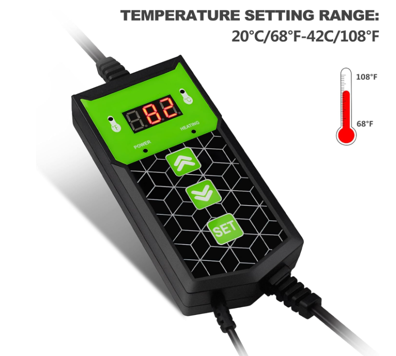 Heat Mat for Plants,Waterproof Seedling Heat Mat with Thermostat 10.63”*21.26” Germination Heated Propagator Warming Mat for Indoor Gardening Greenhouse