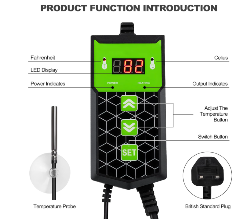 Heat Mat for Plants,Waterproof Seedling Heat Mat with Thermostat 10.63”*21.26” Germination Heated Propagator Warming Mat for Indoor Gardening Greenhouse