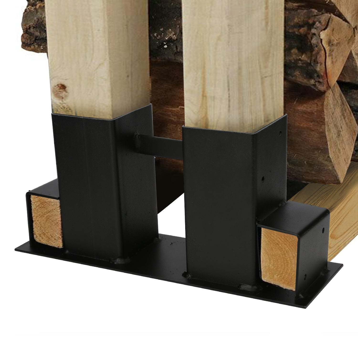 Pack of 4 wood stacking aids, outside metal