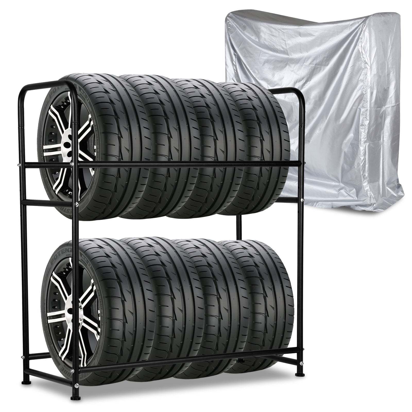 Tire rack tire stand for 8 tires