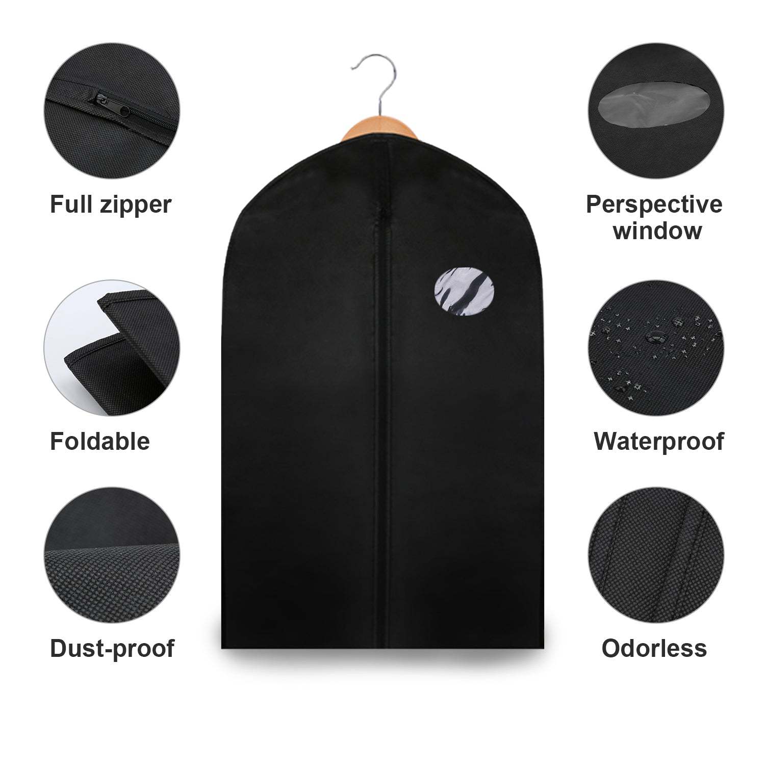 Pack of 2 garment bags suit moth protection