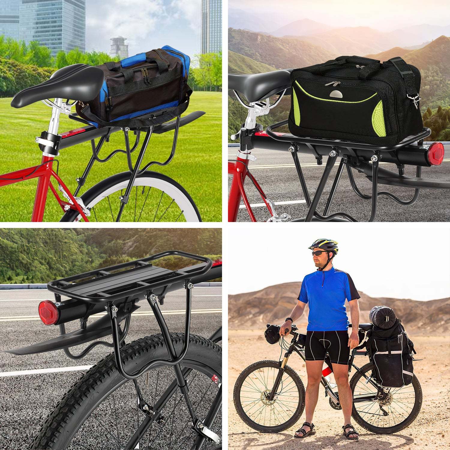 Bicycle luggage rack universal for 24-29 inches